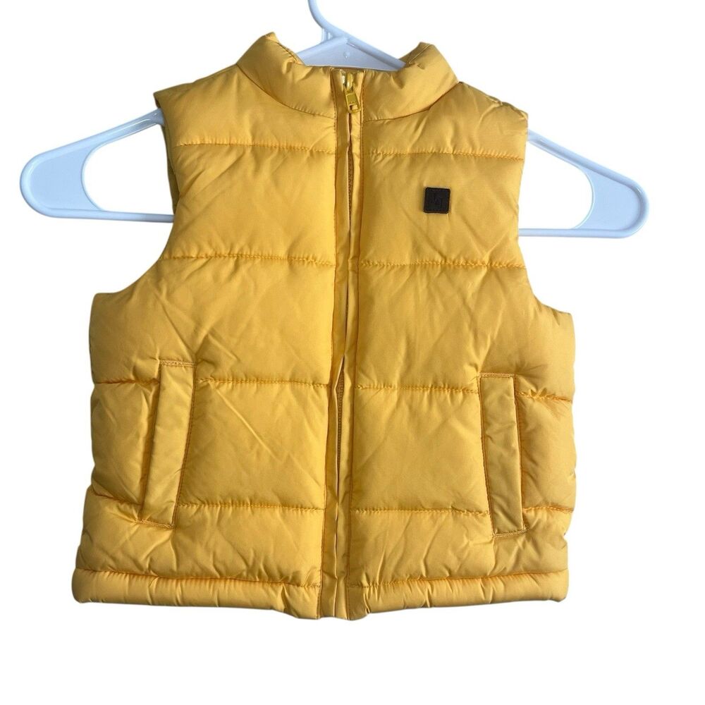 Janie And Jack Puffer Vest Sleeveless Winter Snow Yellow Toddler Unisex Kids 2T